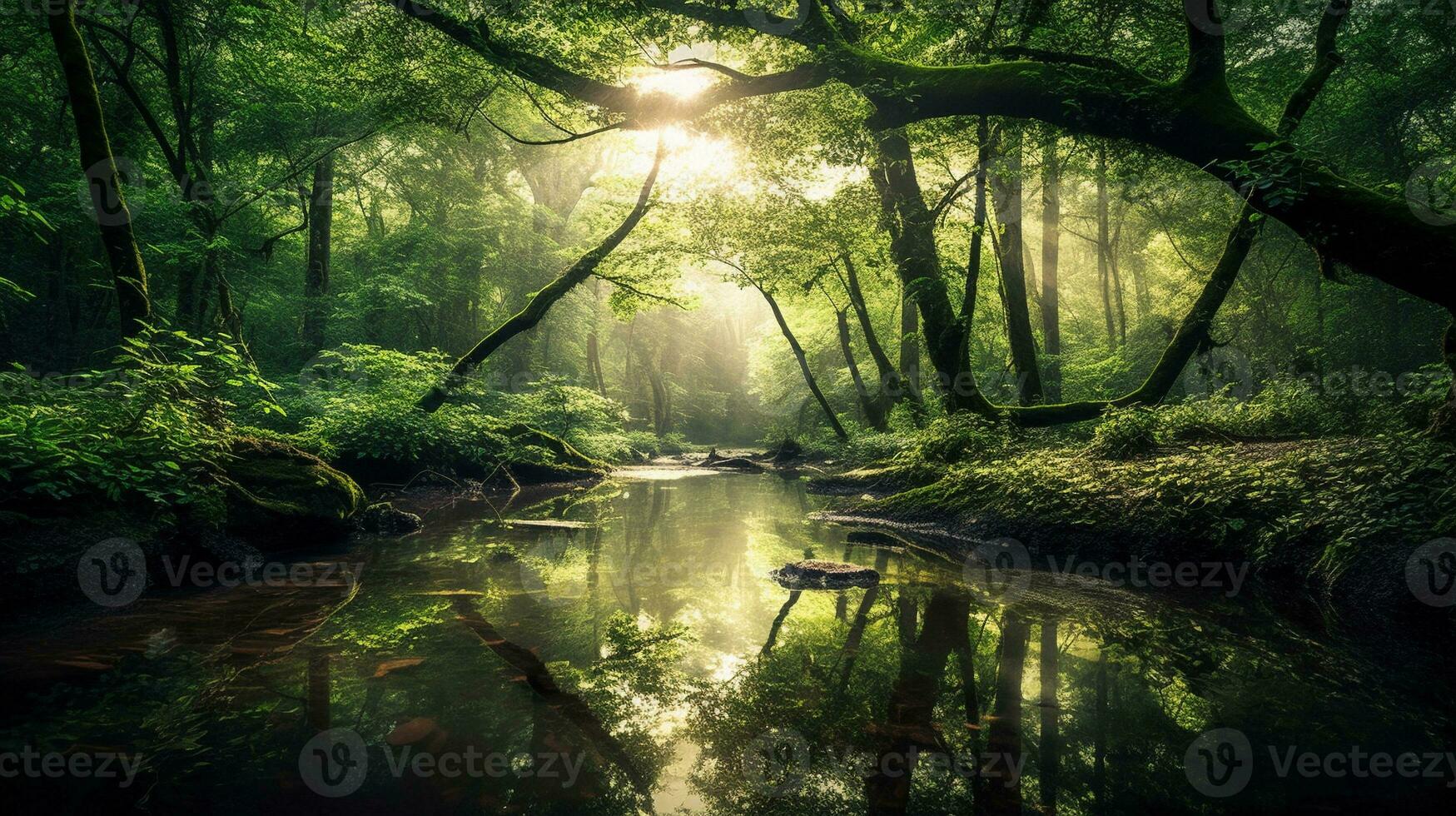 Generative AI, Forest Wonders Focus on the ethereal beauty of forests photo