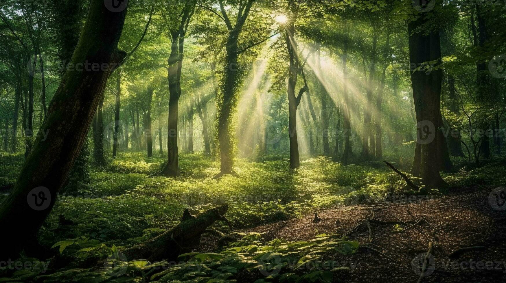 Generative AI, Forest Wonders Focus on the ethereal beauty of forests photo