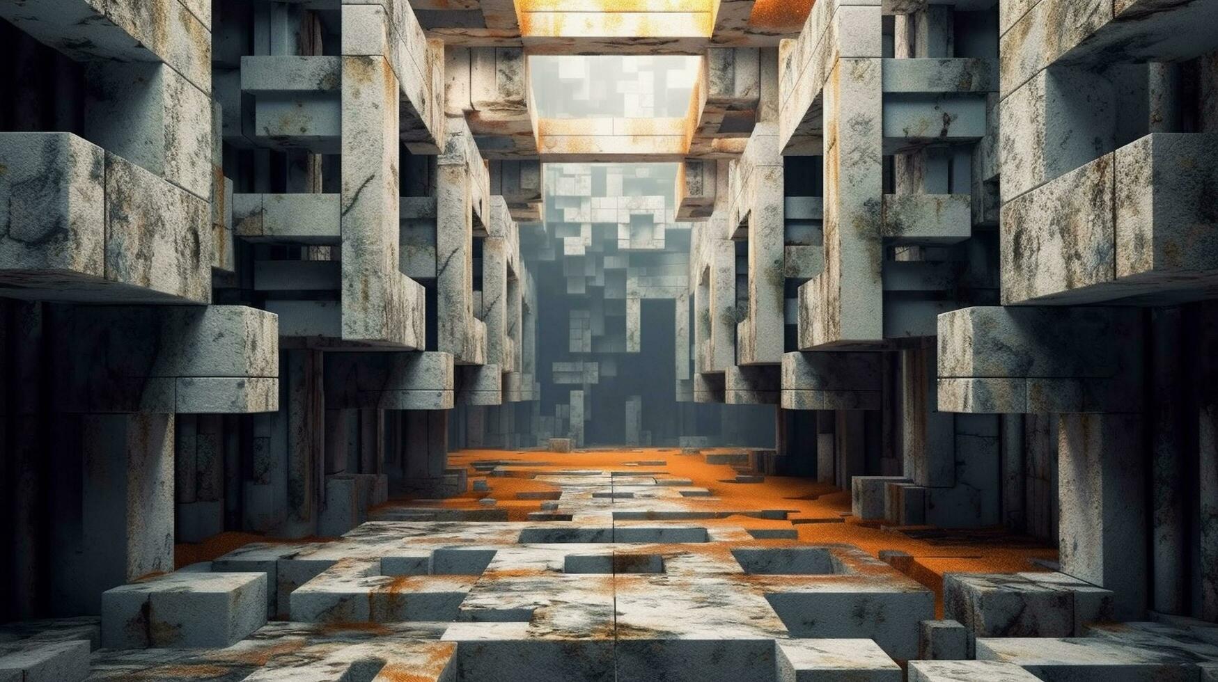 Generative AI, Resilient Geometry Nature's Reclamation photo