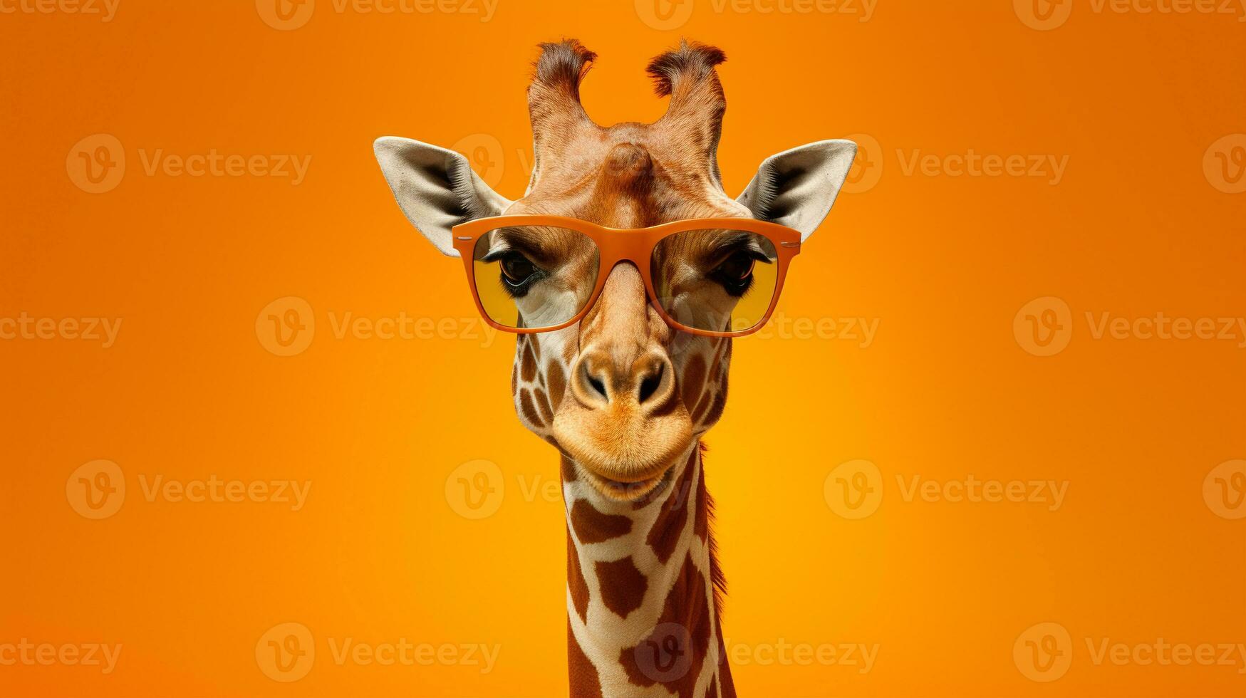 generativo ai, jirafa en sombras un soleado safari estilista foto
