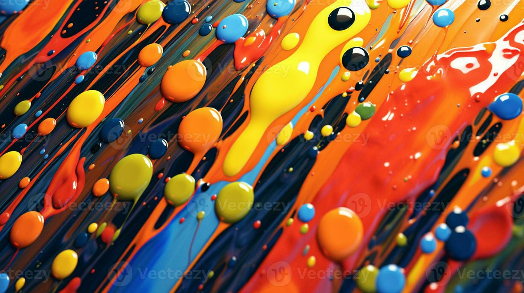 Generative AI, Gravity's Dance A Symphony of Falling Paint Droplets photo