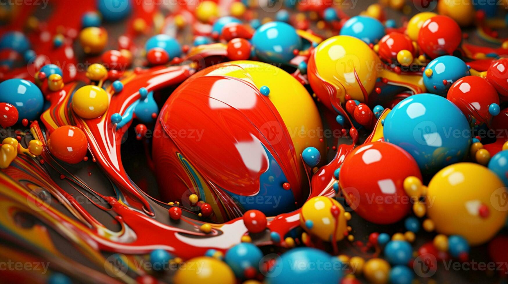 Generative AI, Gravity's Dance A Symphony of Falling Paint Droplets photo