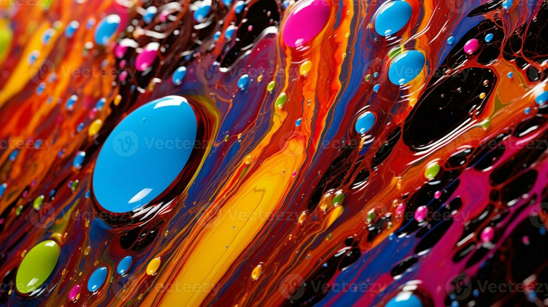 Generative AI, Gravity's Dance A Symphony of Falling Paint Droplets photo