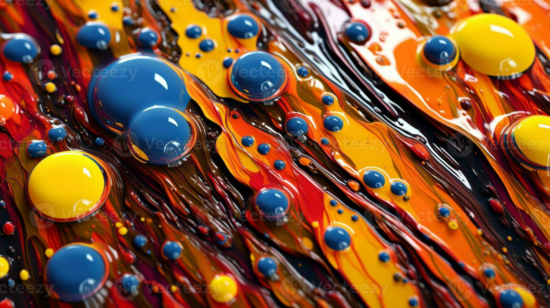 Generative AI, Gravity's Dance A Symphony of Falling Paint Droplets photo