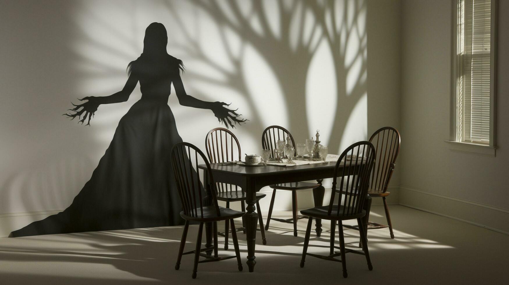 Generative AI, Ephemeral Malevolence Capturing Sinister Silhouettes photo