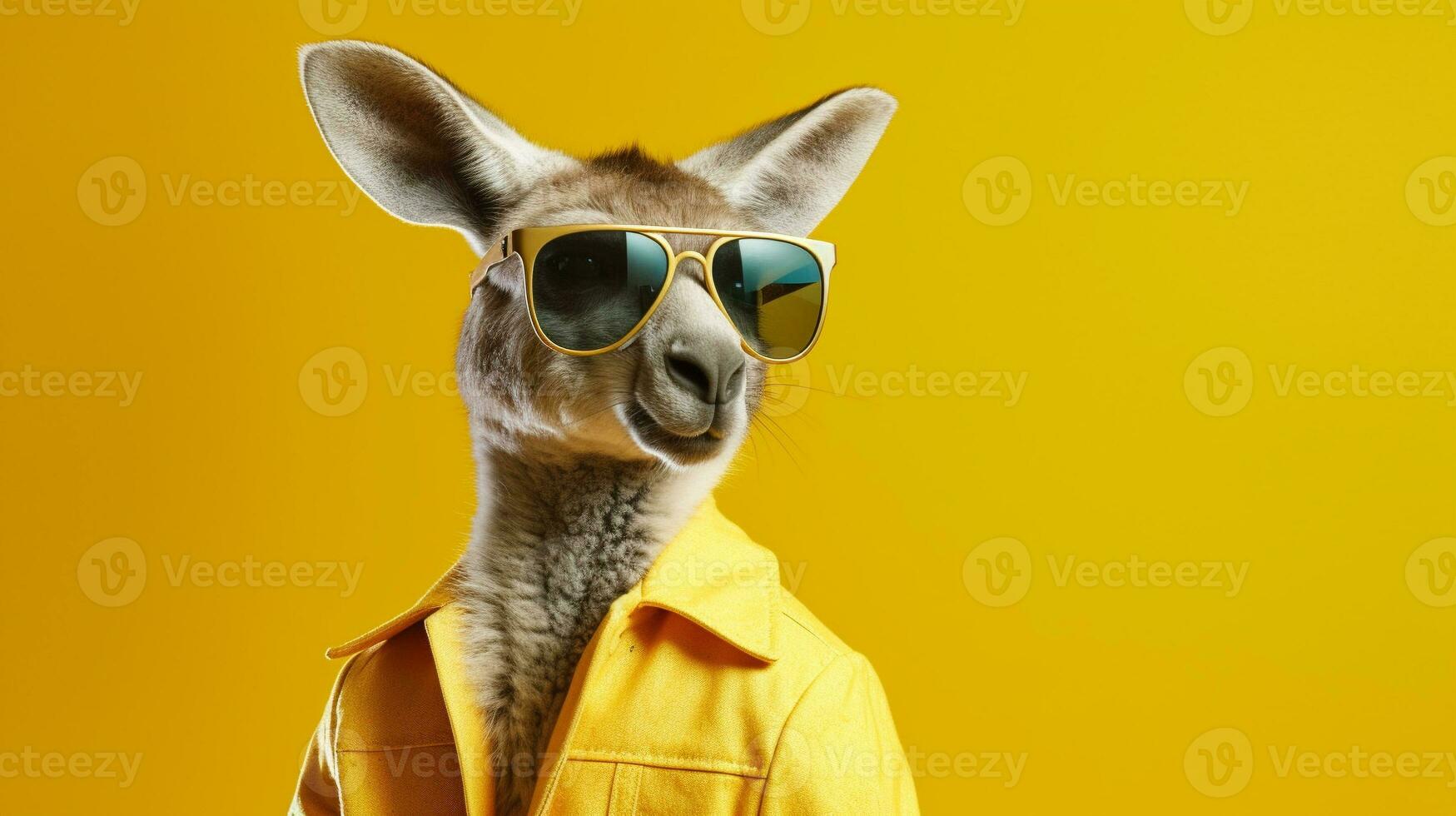 Generative AI, Cool Kangaroo Stylish Shades on a Pastel Playground photo