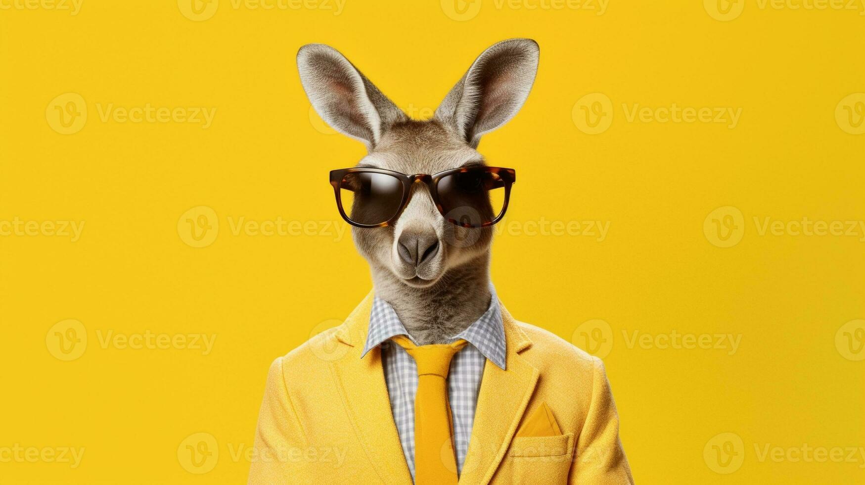 Generative AI, Cool Kangaroo Stylish Shades on a Pastel Playground photo