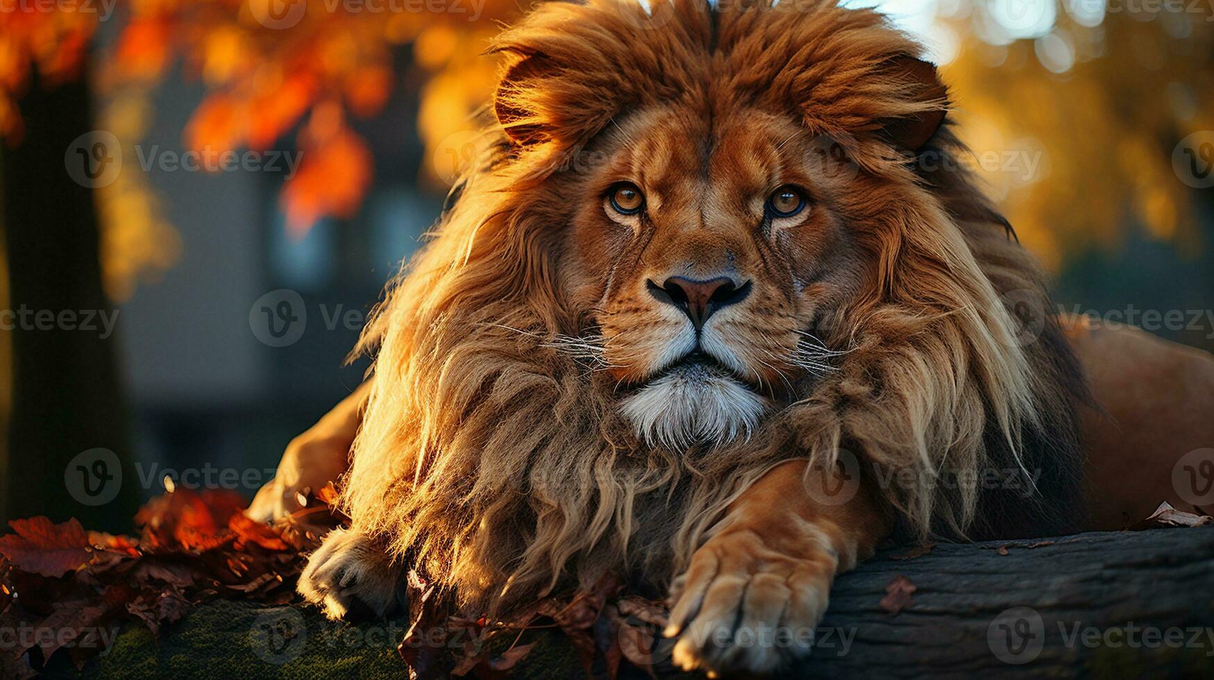 majestuoso león itinerancia el africano sabana, ai generativo foto