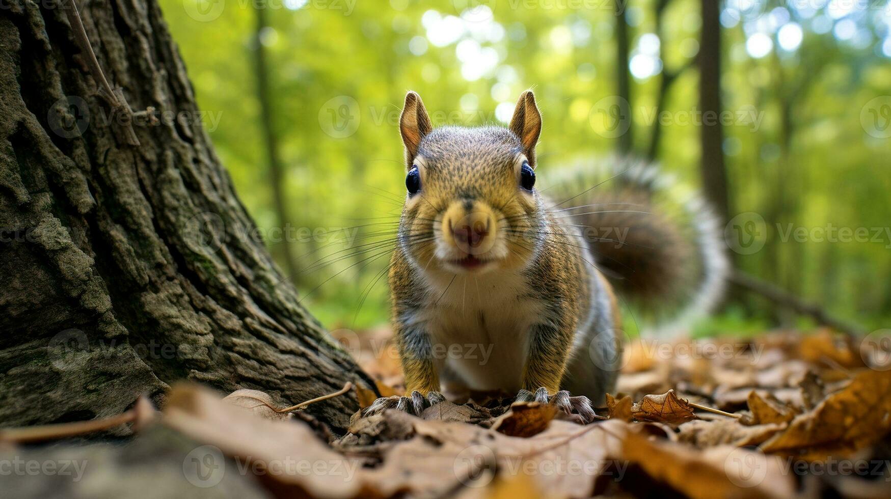 Curious Squirrel's Exploration, AI Generative photo