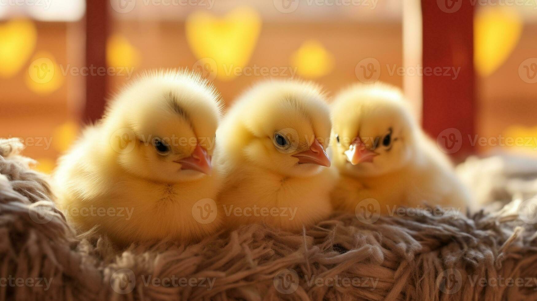 acogedor esponjosidad adorable bebé polluelos en un suave nido, ai generativo foto