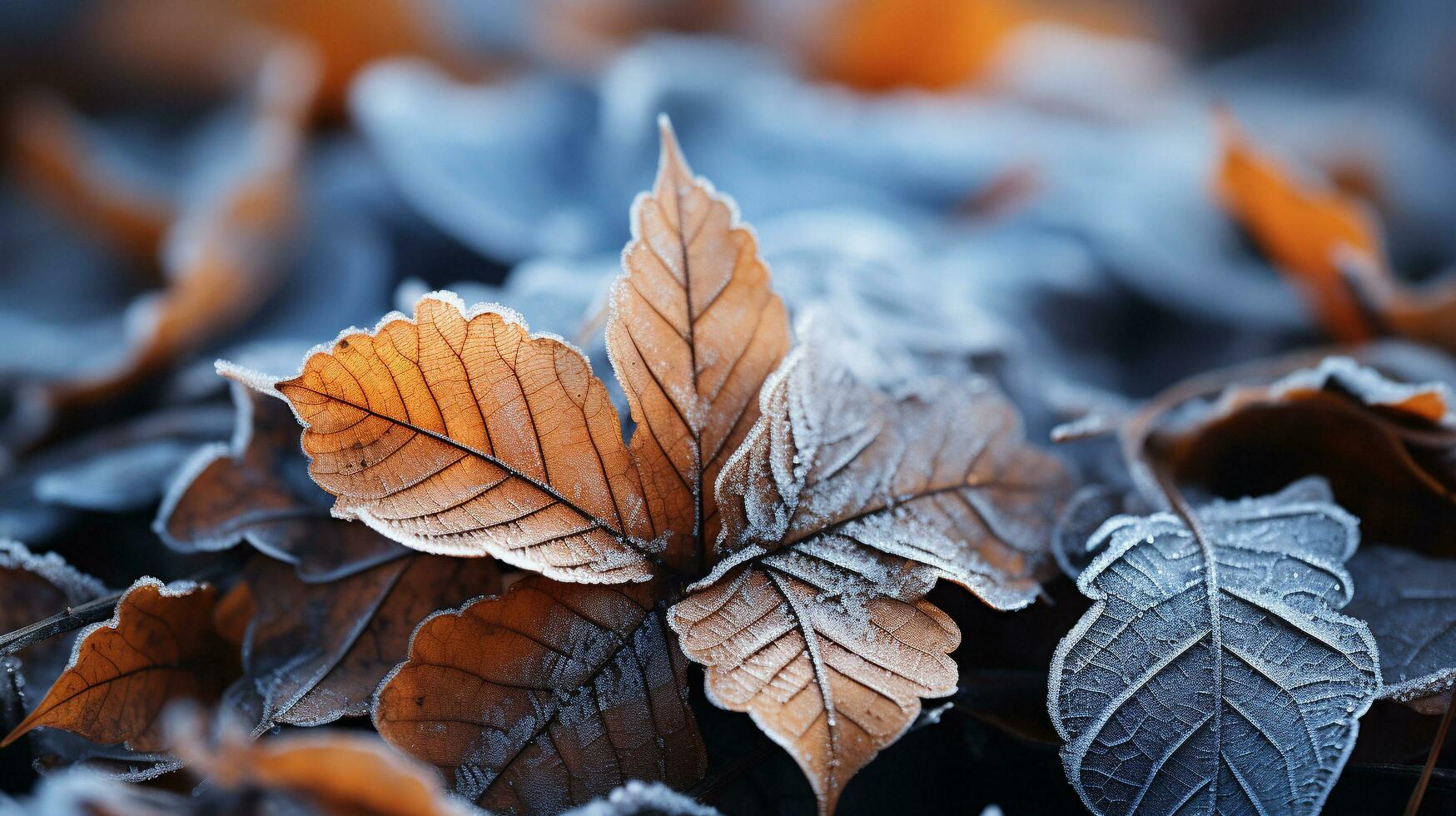 Frozen Elegance Capturing Nature's Delicate Frosty Details, AI Generative photo