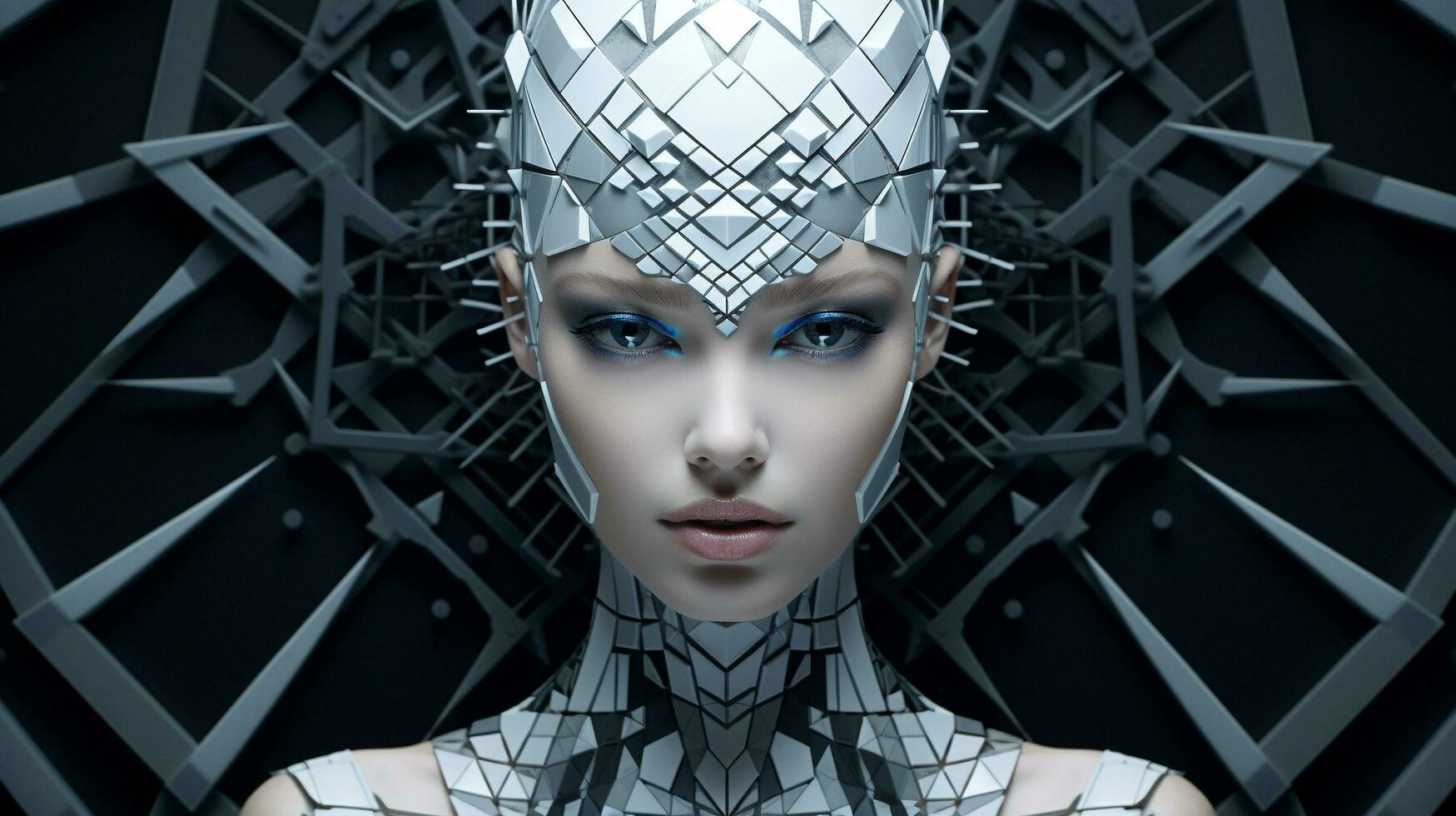 Futuristic Geometric Fusion, AI Generative photo