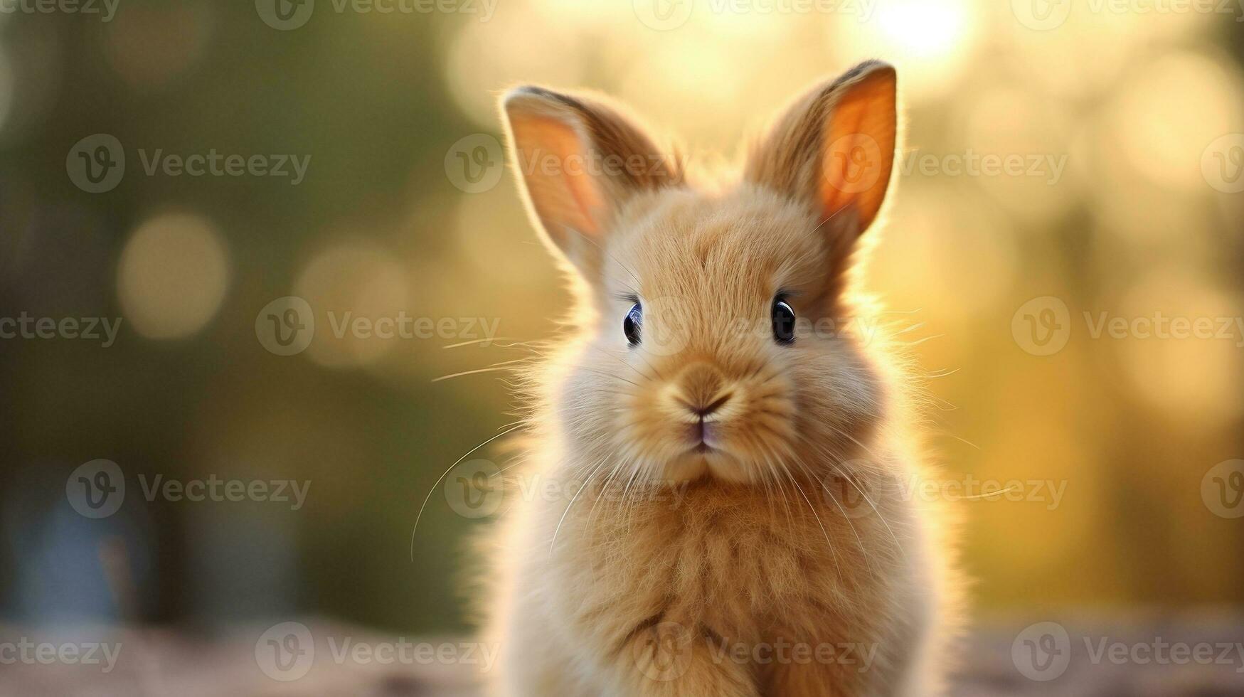 Enchanting Elegance Fuzzy Bunny with Velvet Fur, AI Generative photo