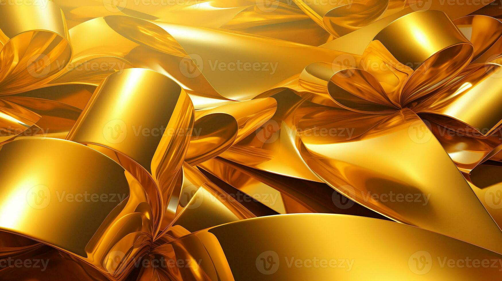 Golden Gifts and Ribbons, AI Generative photo