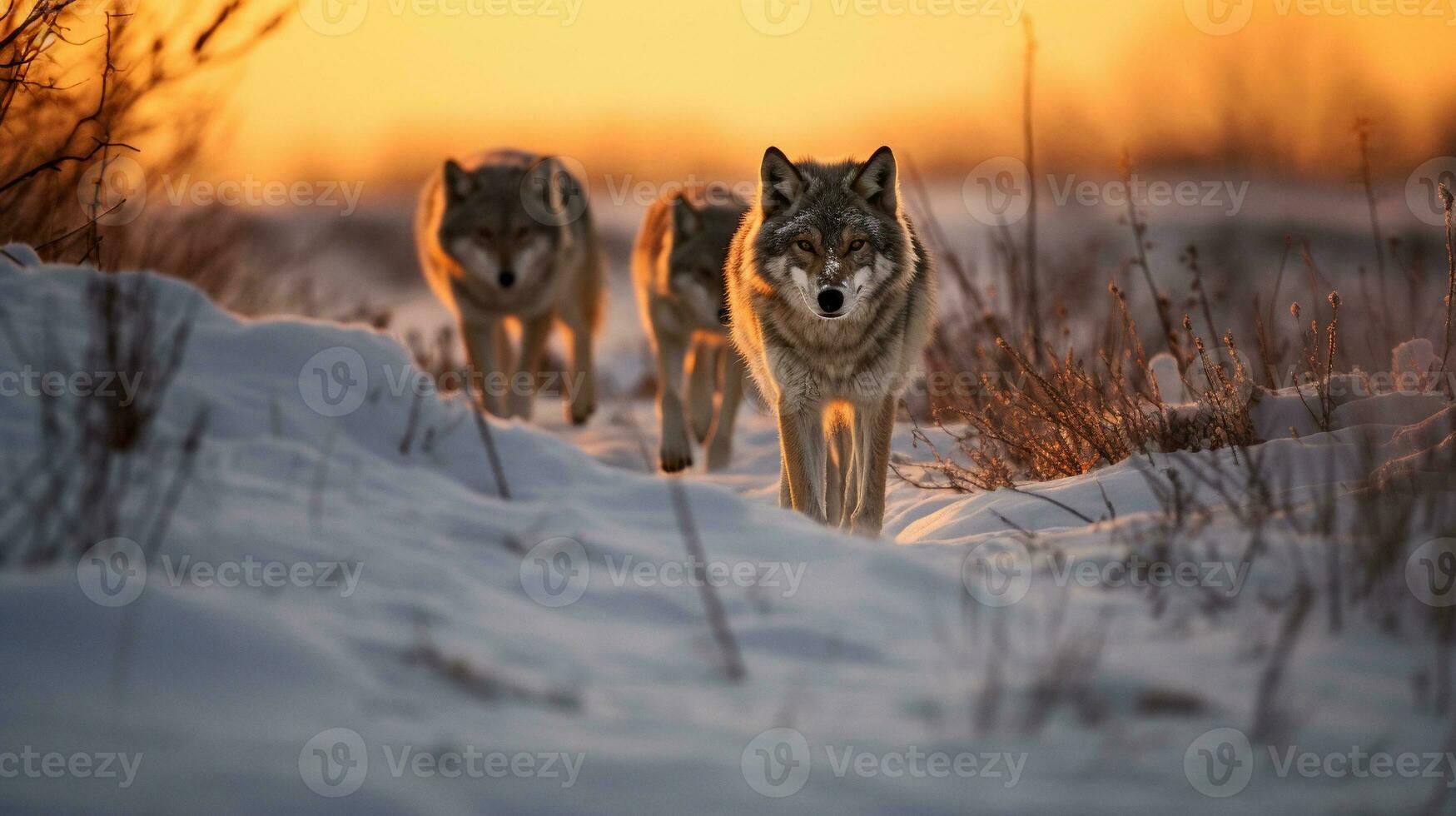 Hunters at Dusk Twilight Pursuit, AI Generative photo