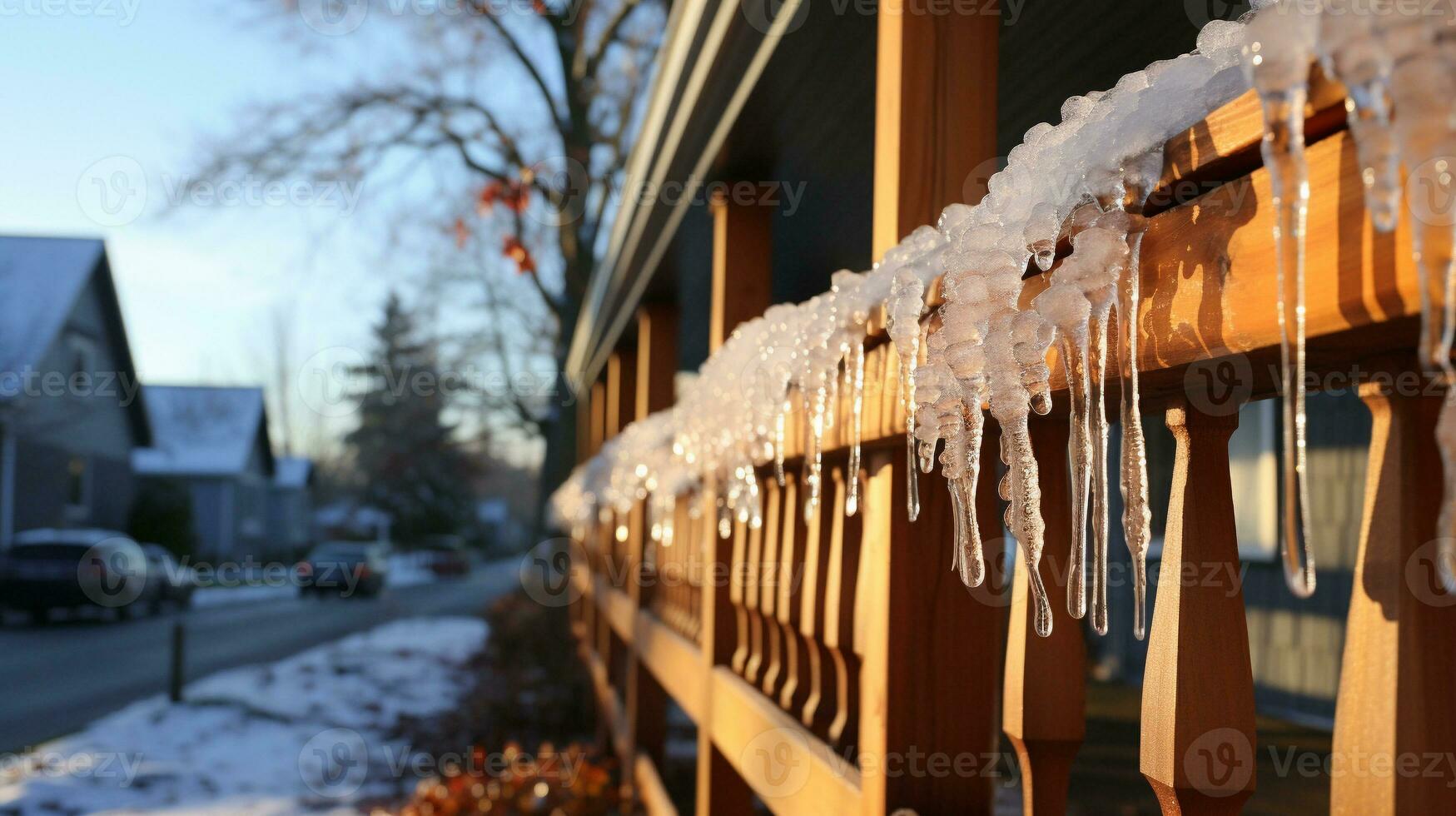 Icicles Nature's Frozen Masterpieces, AI Generative photo