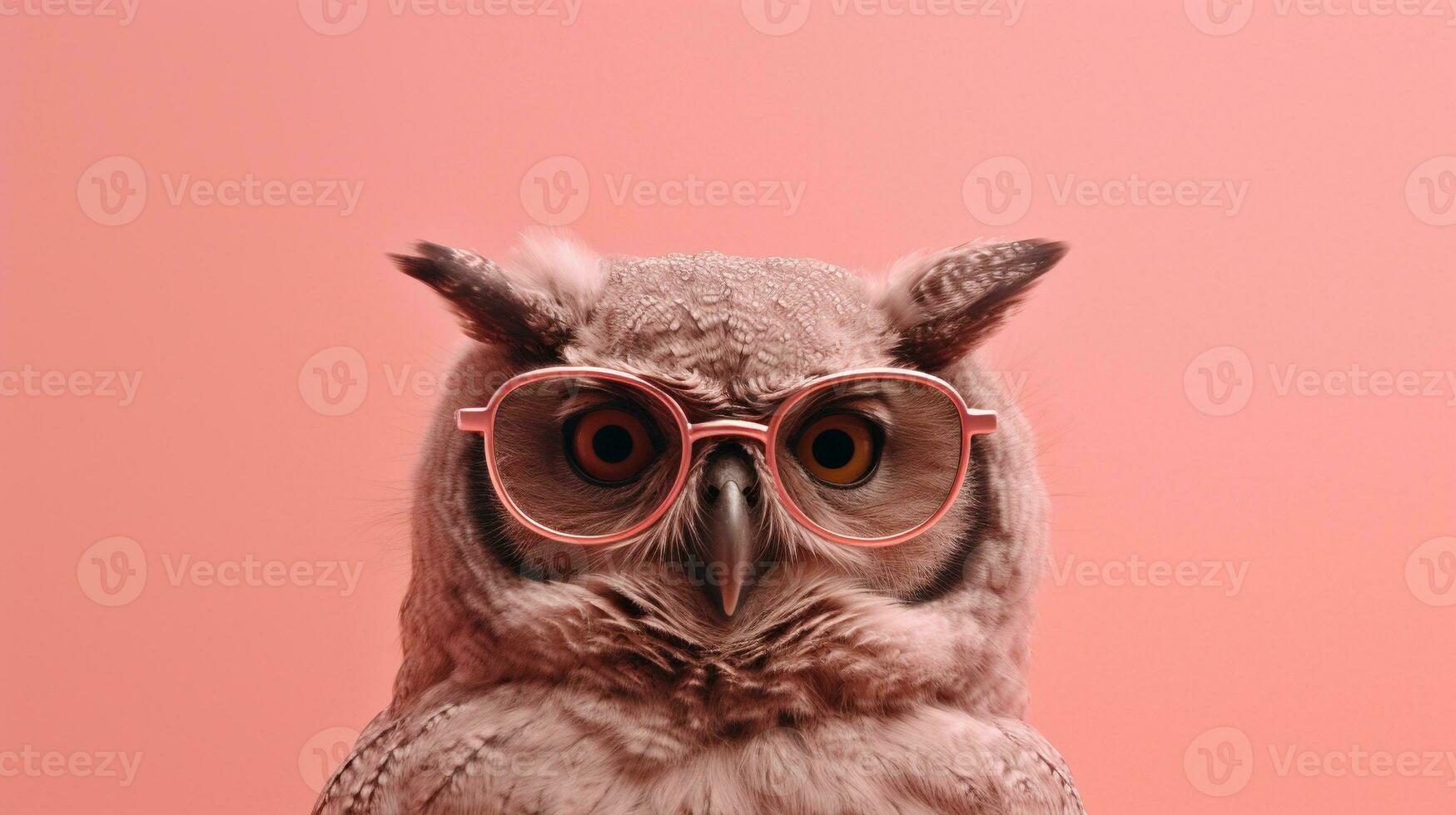 Generative AI, Cool Owl Stylish Shades on Pastel Paradise photo