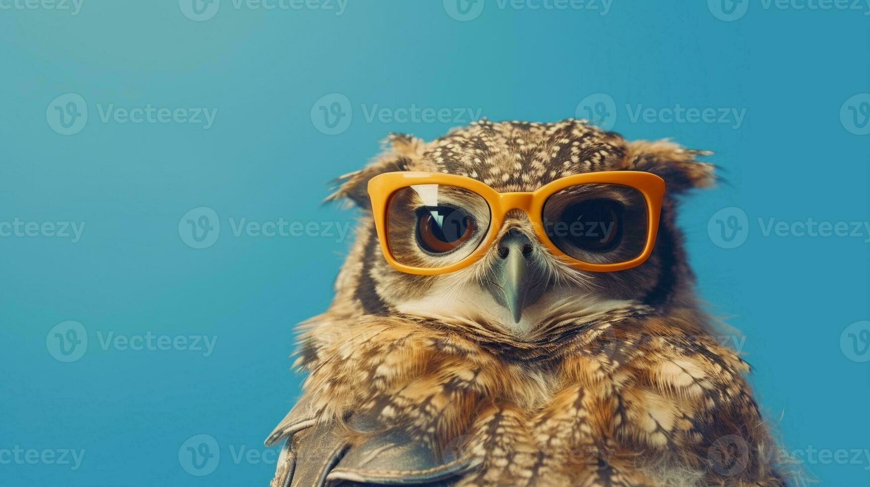 Generative AI, Cool Owl Stylish Shades on Pastel Paradise photo