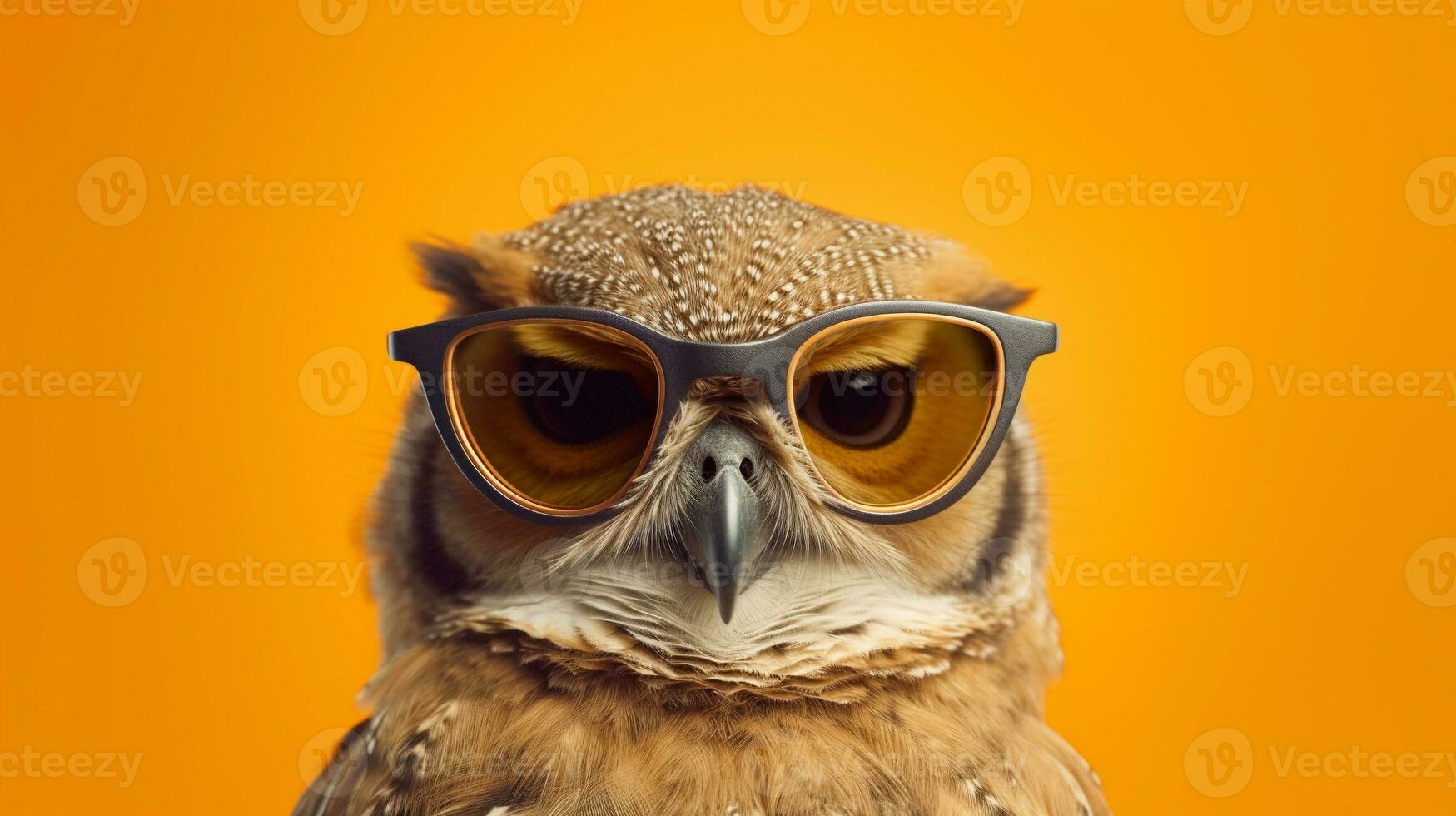 Generative AI, Cool Owl Stylish Shades on Pastel Paradise photo