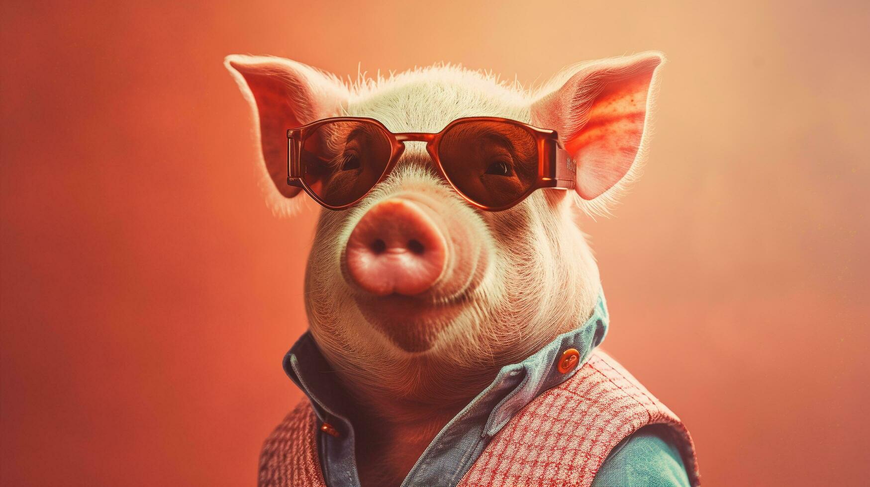 Generative AI, Cool Pig Stylish Shades on a Pastel Playground photo