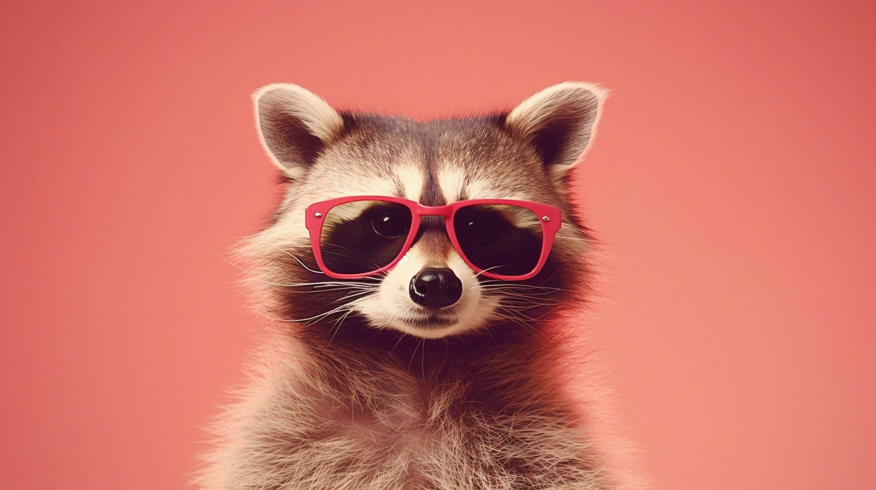 Generative AI, Cool Raccoon Stylish Shades on Pastel Playground photo