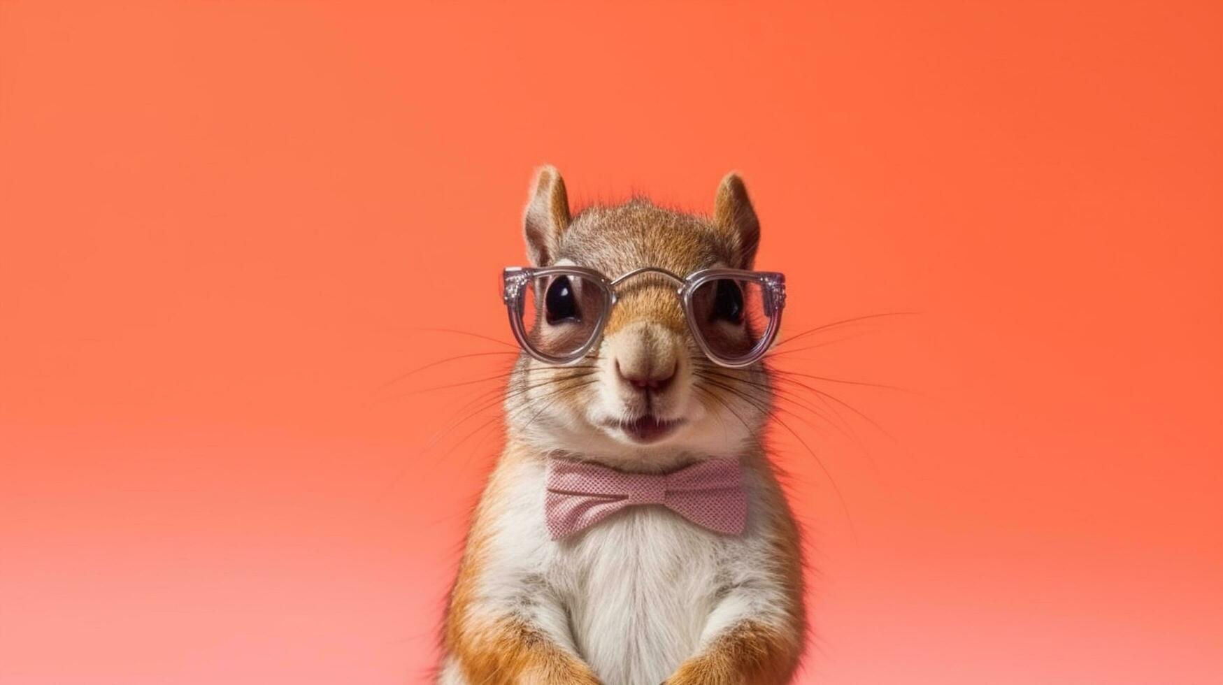 Generative AI, Cool Squirrel Stylish Shades on a Pastel Playground photo