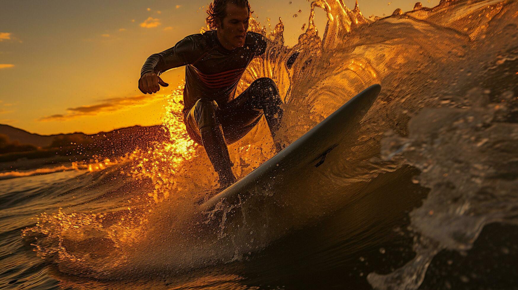 Generative AI, Euphoric Swells Riding Waves in Surfers' Paradise photo