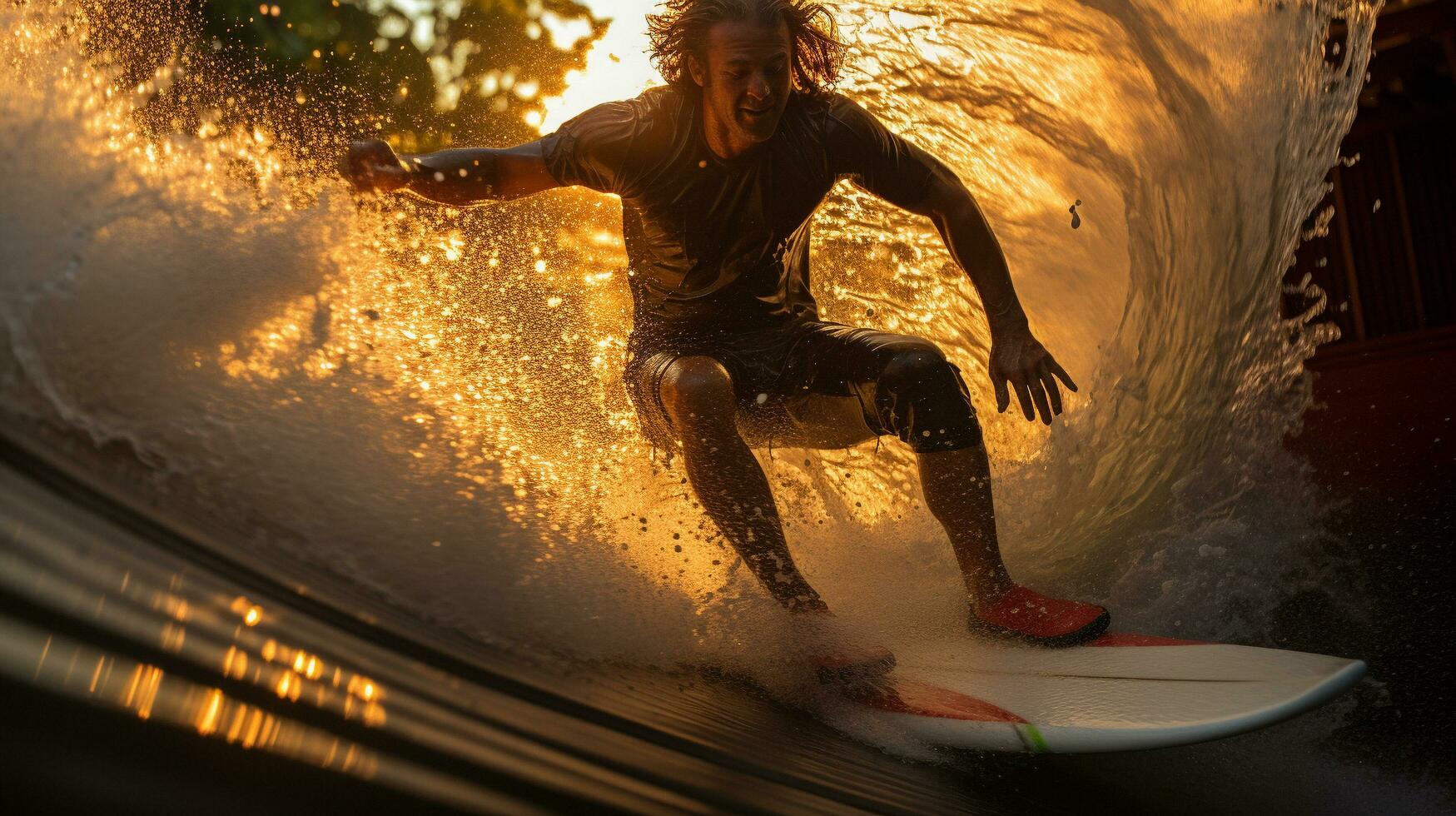 Generative AI, Euphoric Swells Riding Waves in Surfers' Paradise photo