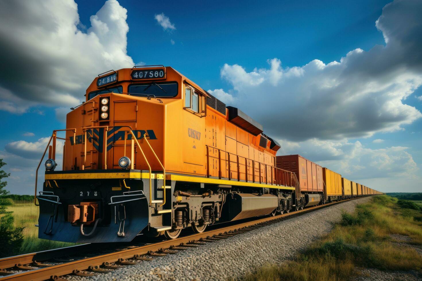 Cargo train. massive, industrial, and essential for global trade photo