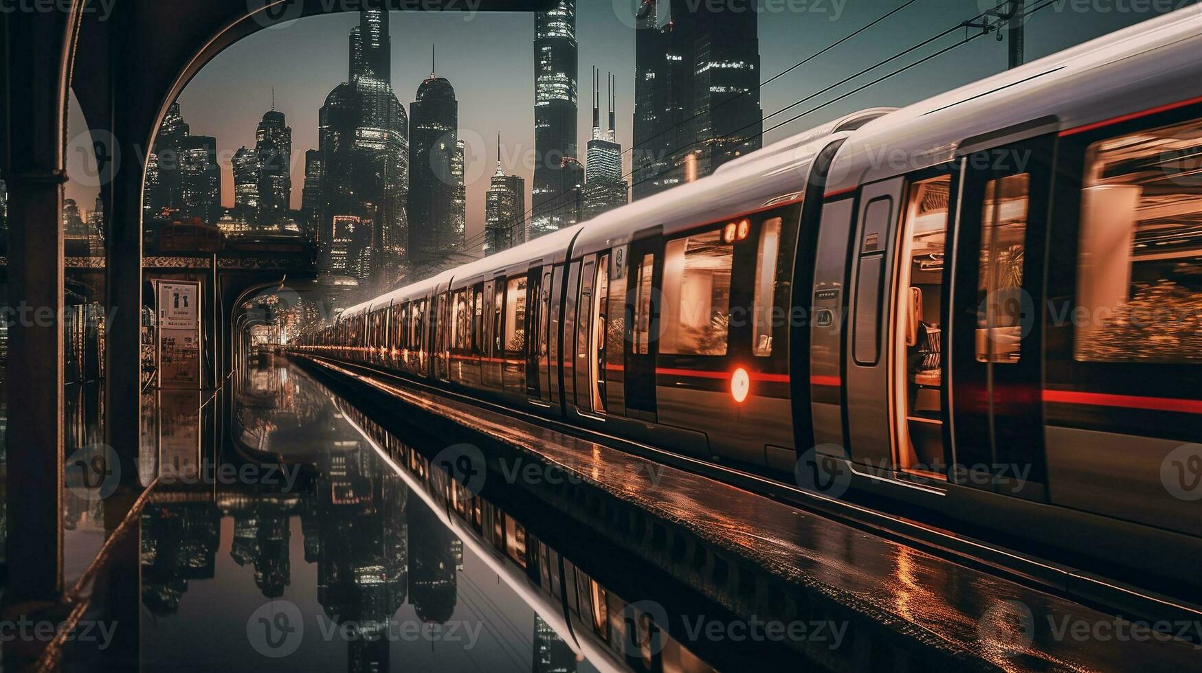 Generative AI, Nature Meets Concrete Exploring the Contrast in Urban Landscapes photo