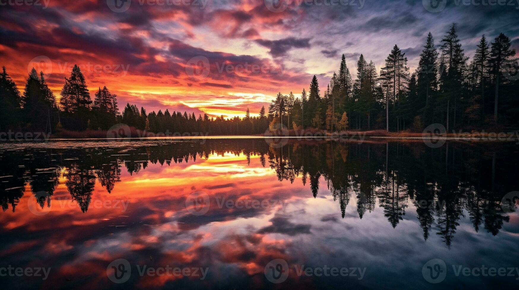 Generative AI, Mirrored Serenity Capturing the Mesmerizing Water Reflections photo