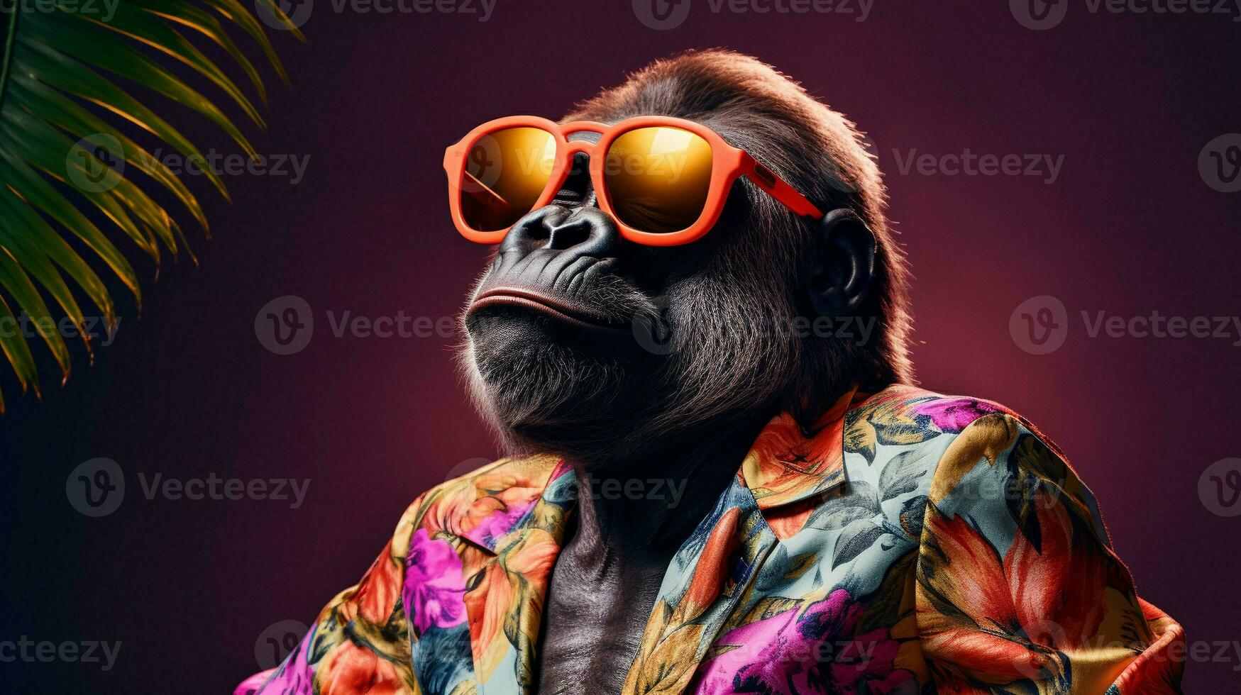 Stylish Gorilla Half Body Magazine Photoshoot, AI Generative photo