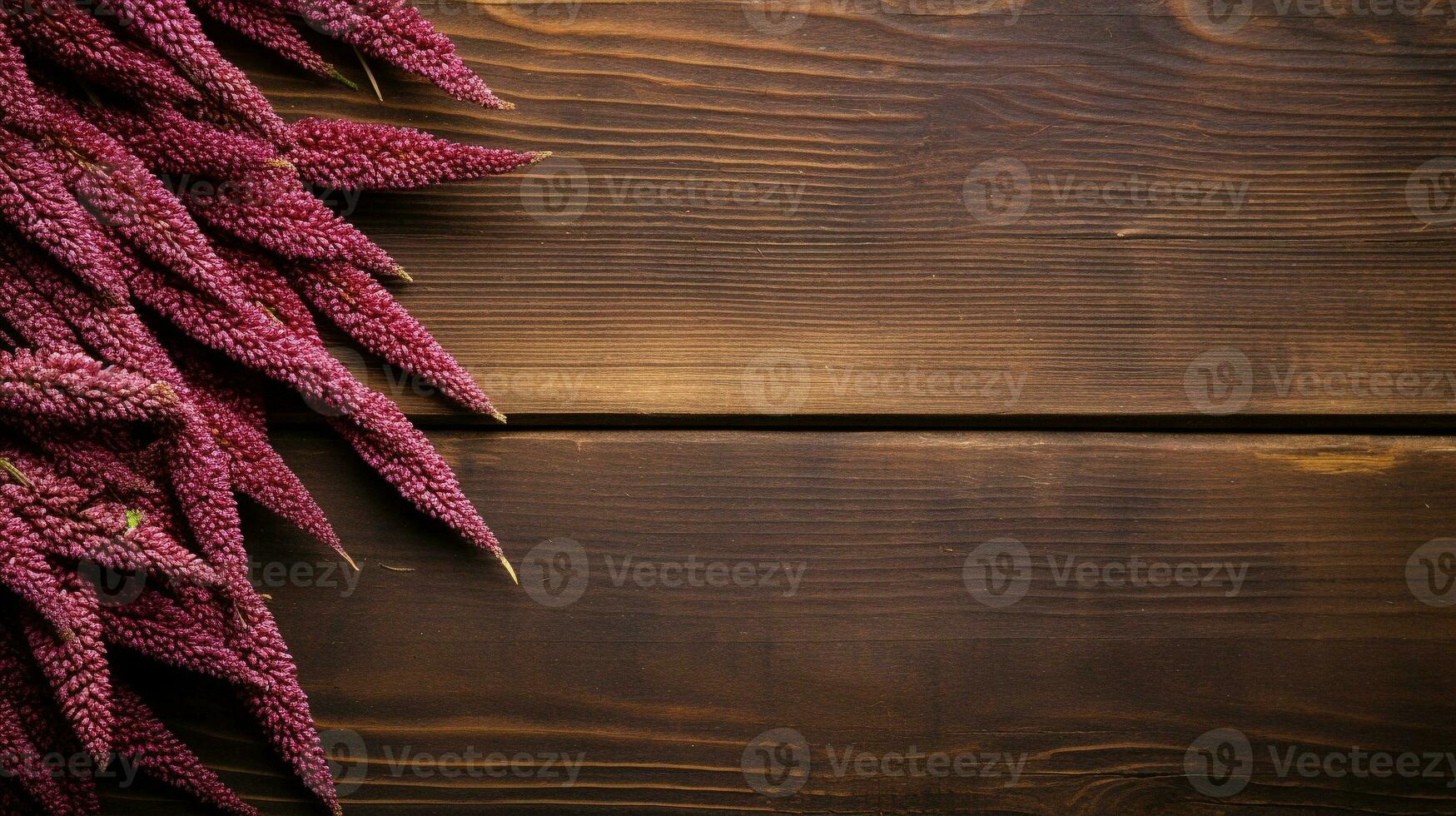 Beauty of Amaranth Grains Studio-lit Elegance on Wood, AI Generative photo