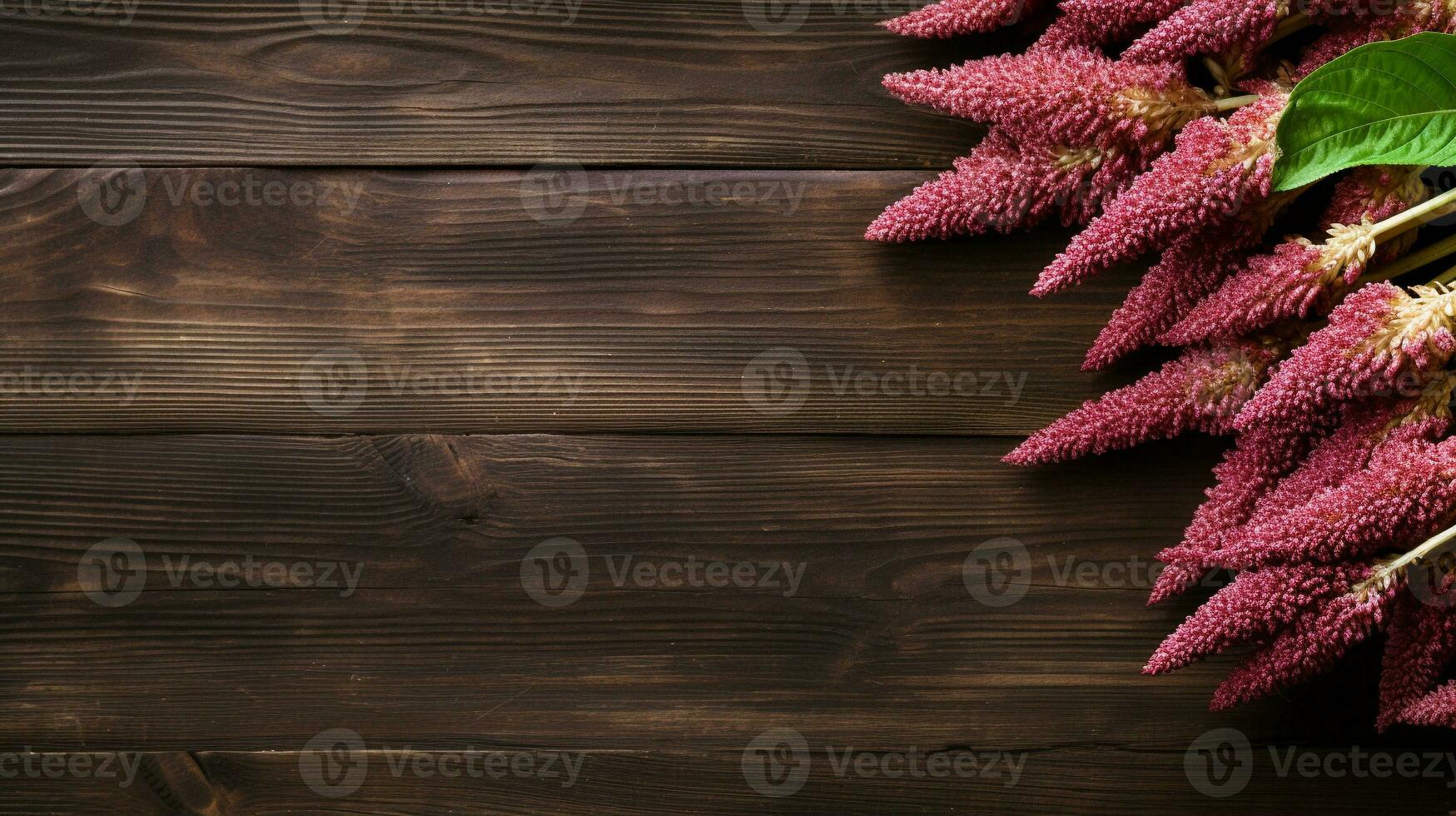 Beauty of Amaranth Grains Studio-lit Elegance on Wood, AI Generative photo