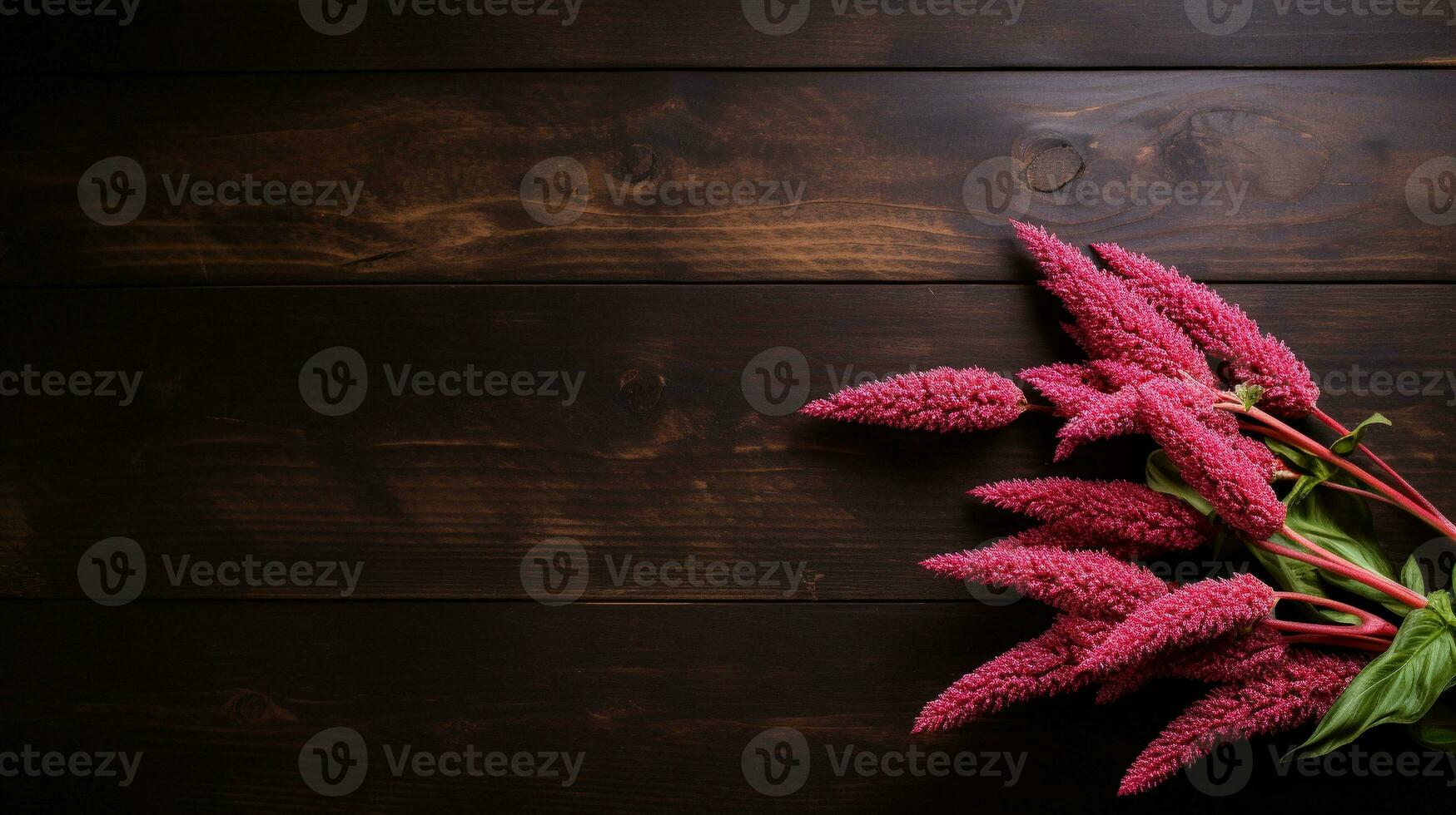 Beauty of Amaranth Grains Studio-lit Elegance on Wood, AI Generative photo