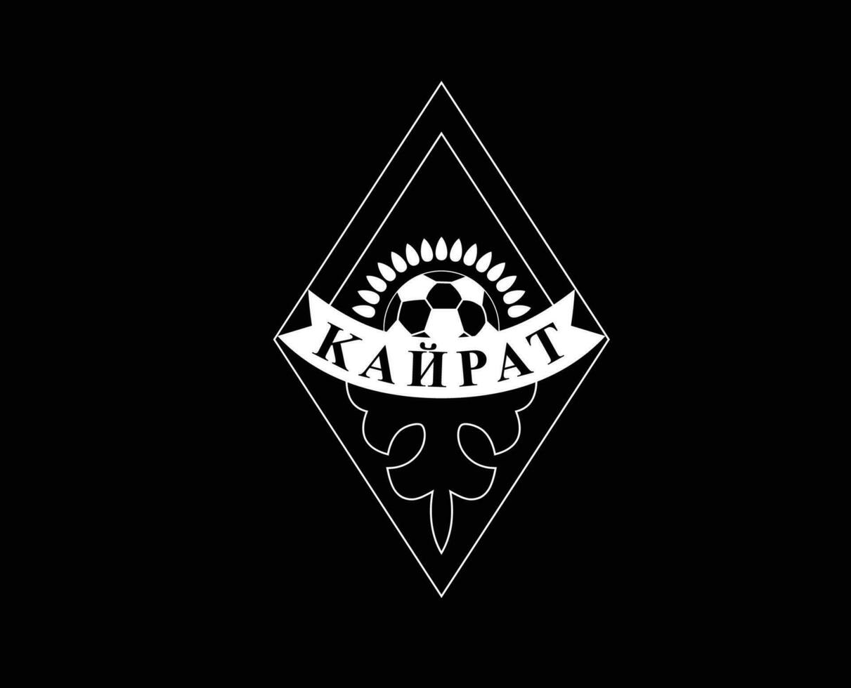 kairat almaty logo club símbolo blanco Kazajstán liga fútbol americano resumen diseño vector ilustración con negro antecedentes