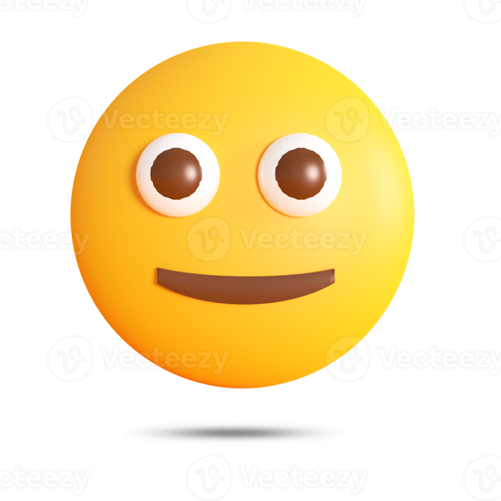 Realistic 3d rendering unamused smile reaction emoji png