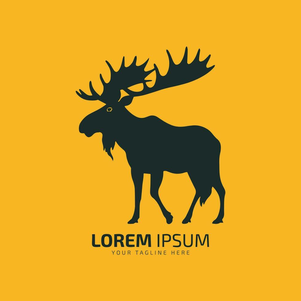 moose logo fur icon deer silhouette vector isolated design template standing