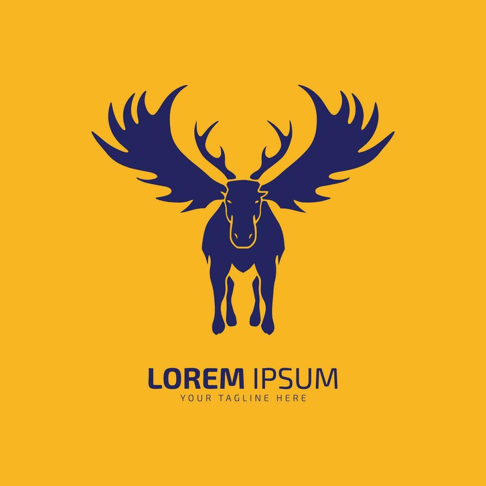 moose logo fur icon deer silhouette vector isolated design standing