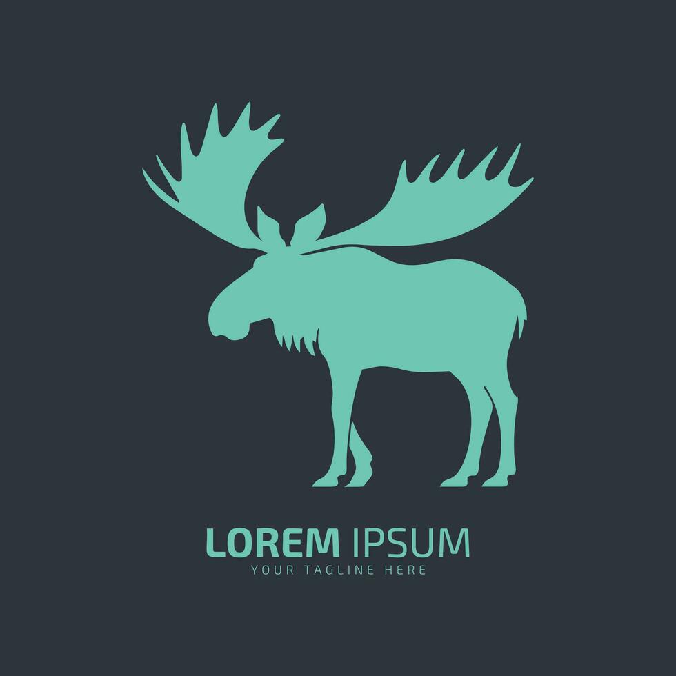 moose logo fur icon deer silhouette vector isolated design light blue logo