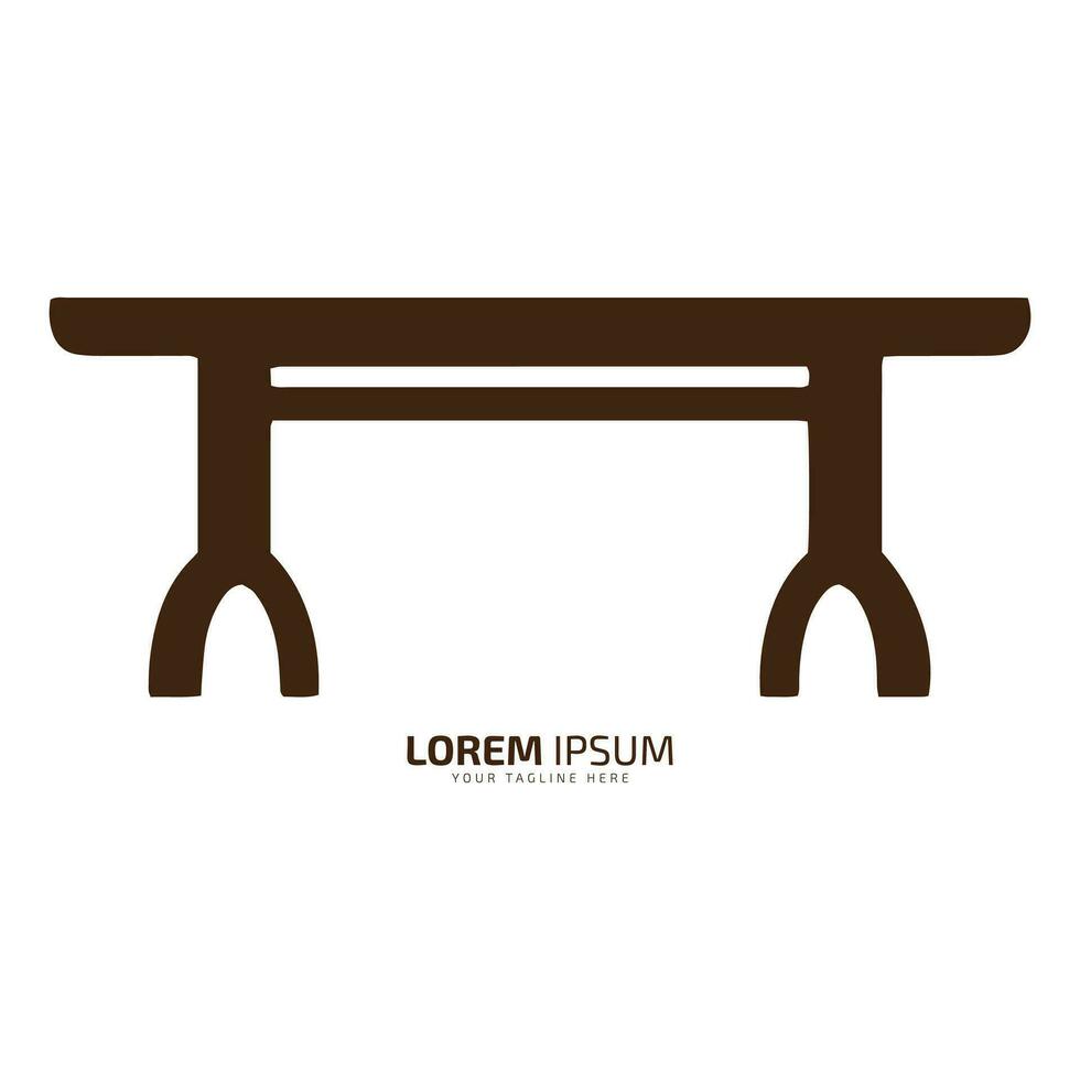 table logo office desk icon silhouette restaurant table vector isolated design