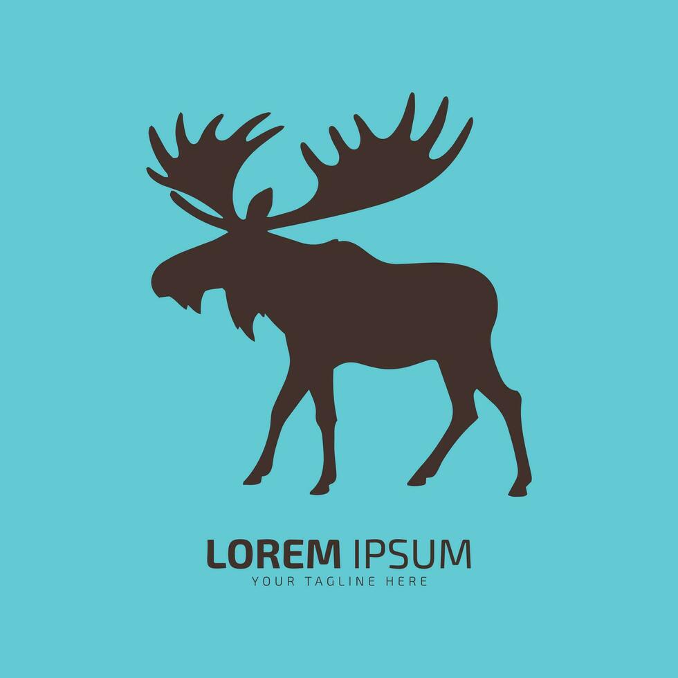 moose logo fur icon deer silhouette vector isolated design jungle animal