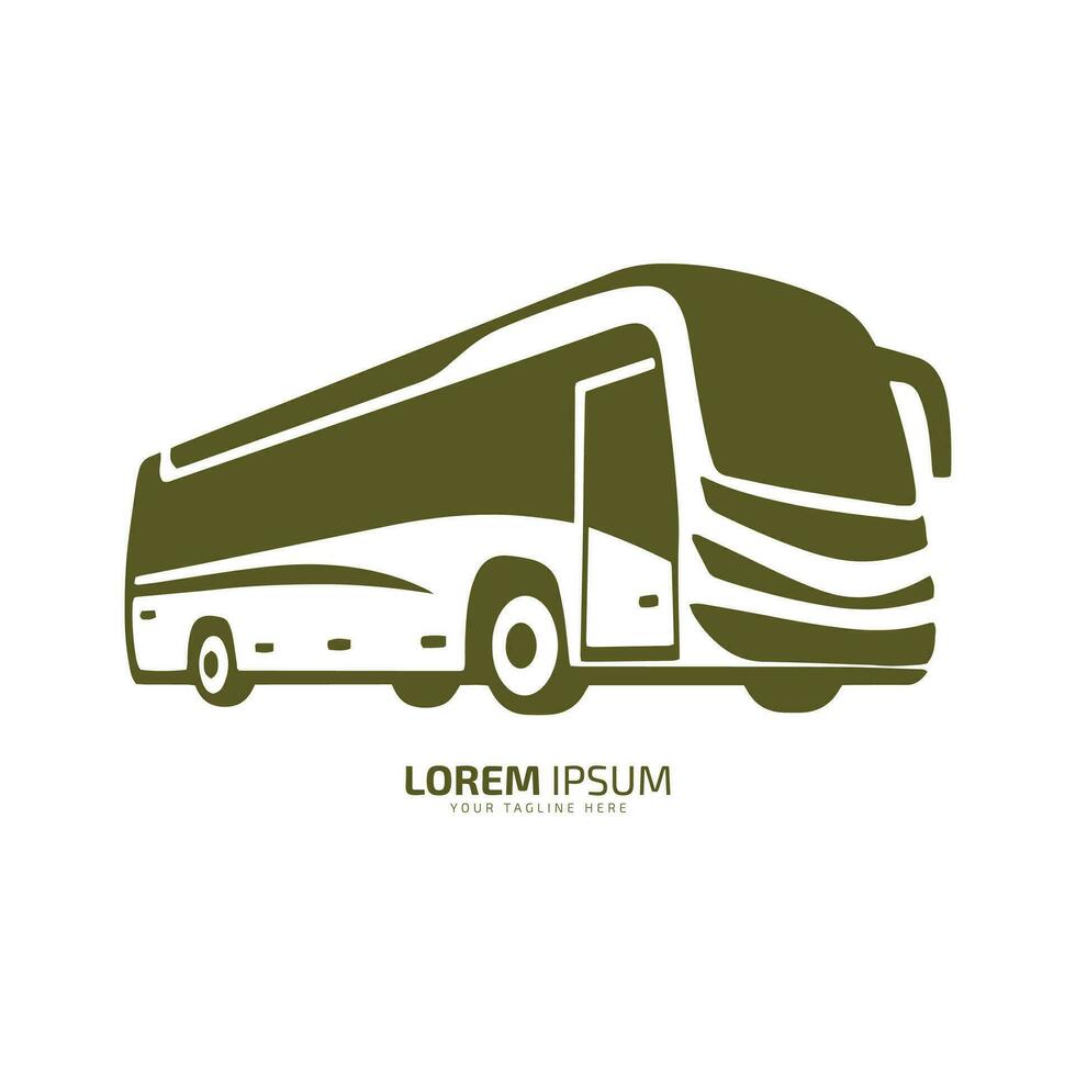 Bus logo school bus icon silhouette vector isolated design side view