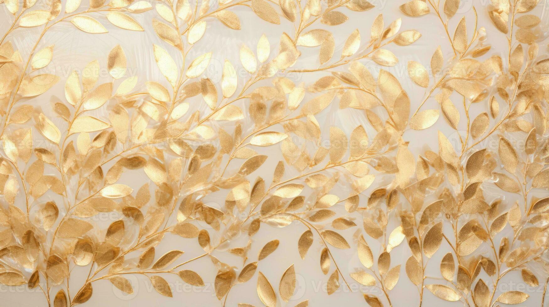 Sparkling gold leaf pattern enhancing visual compositions. Generative AI photo