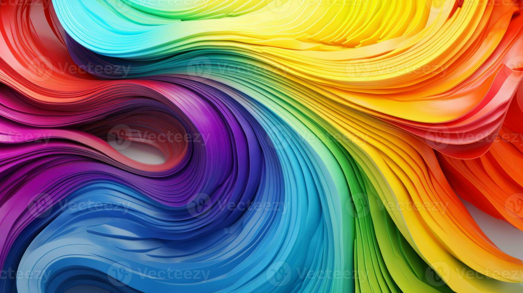 Rainbow hued swirls in lively texture. Generative AI photo