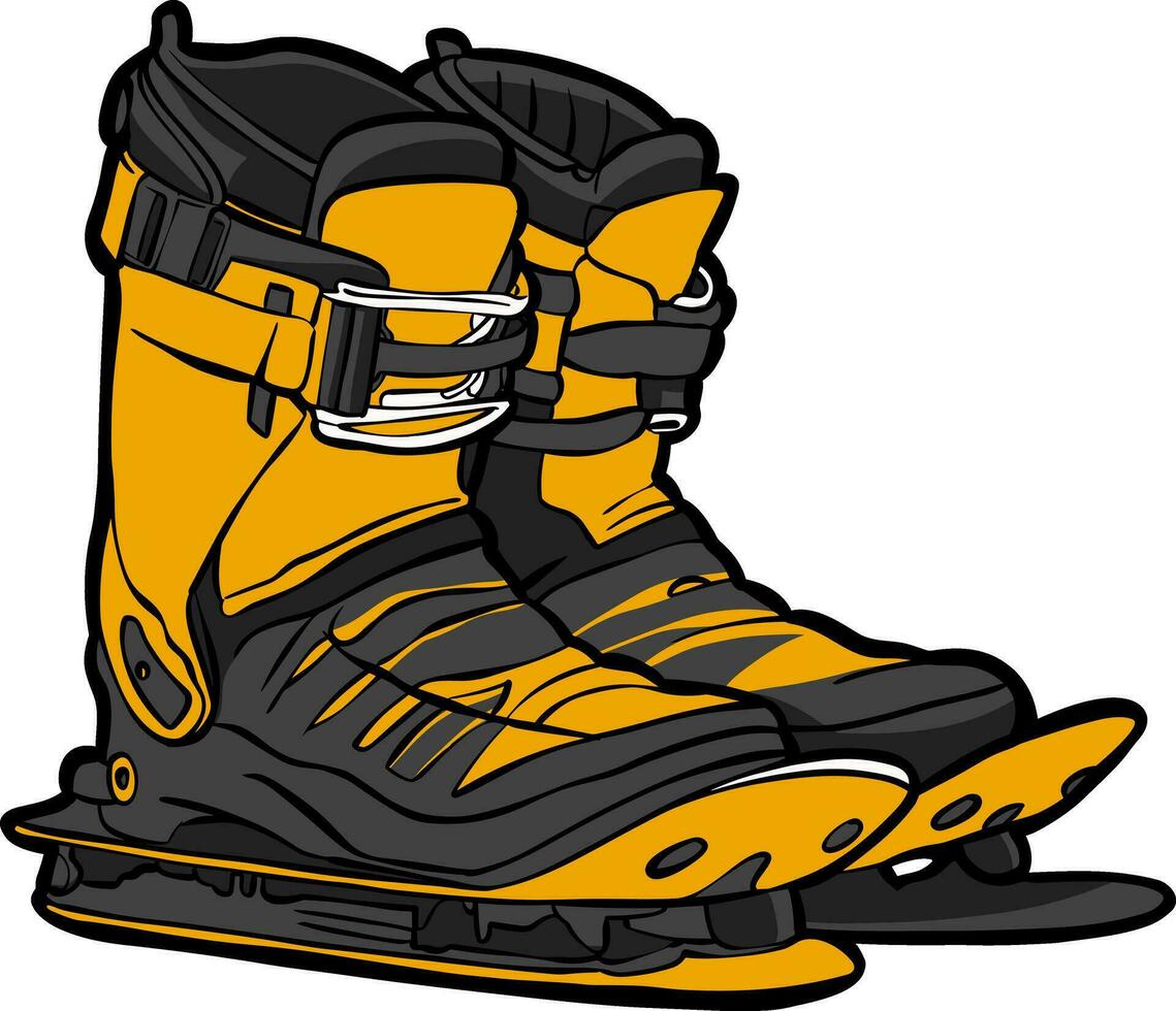 yellow snow boot winter clipart vector