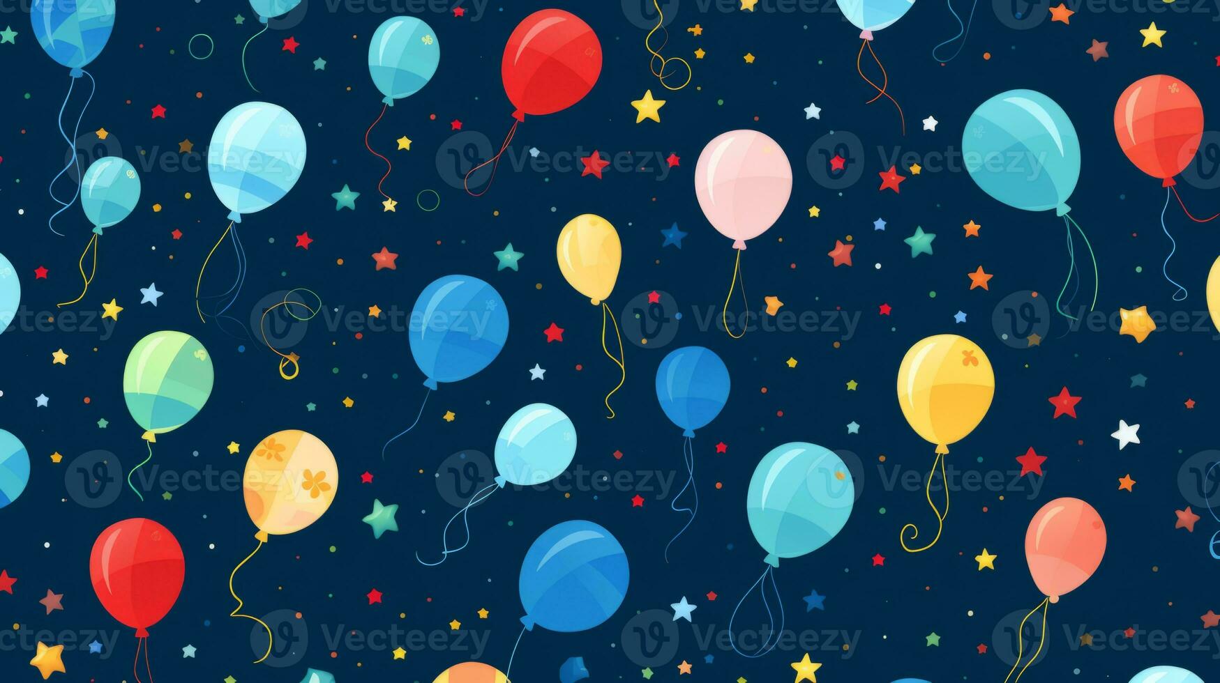 Playful and vibrant birthday pattern. Generative AI photo