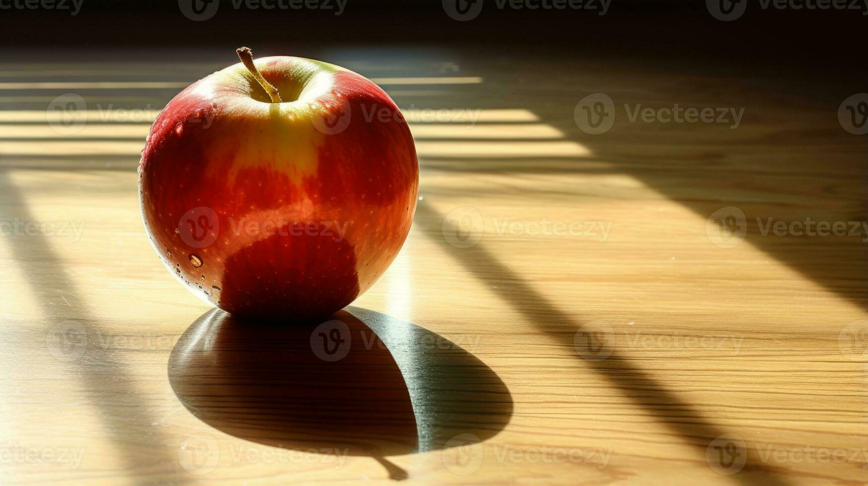 Morning light on a fresh apple. Generative AI photo