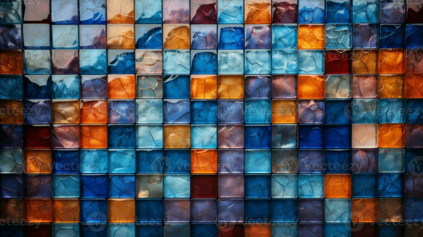 Intense captivating mosaic of vibrant colors. Generative AI photo