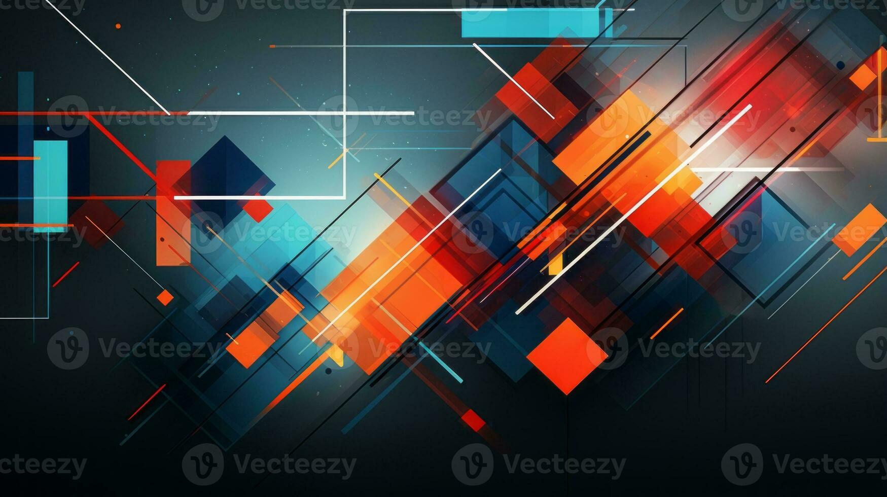 Geometric abstraction with futuristic, dynamic touch. Generative AI photo